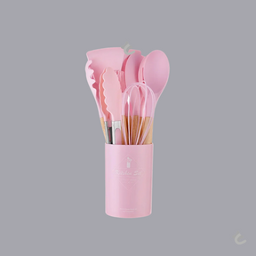 Kit Utensílios de Cozinha 12 Peças Silicone com Organizador Delicate