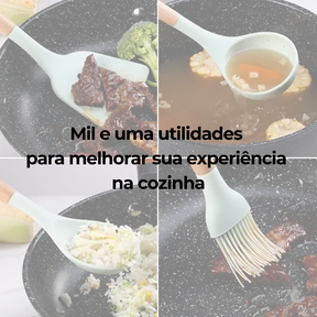 Kit Utensílios de Cozinha 12 Peças Silicone com Organizador Delicate